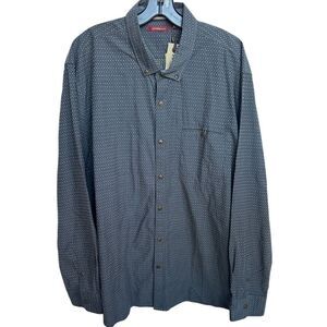 NWT Jeremiah Inkwell Long Sleeve‎ Button Down Navy Dot 100% Cotton Men`s XXL